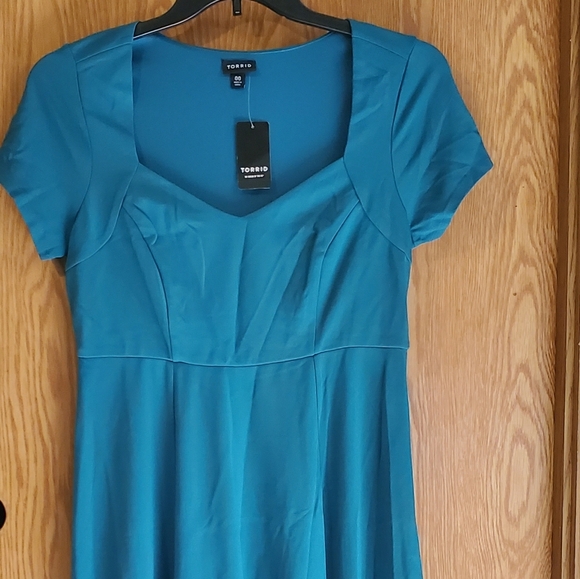 Torrid aqua ponte skater mini dress short sleeve size 10 - Picture 3 of 14